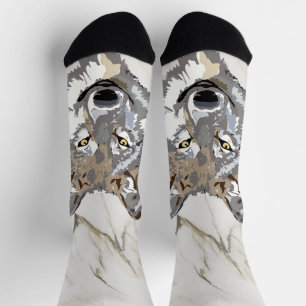 Chaussette Illustration de loup 