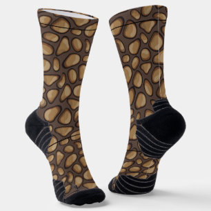 Chaussette Illustration en pierre cool en motif Brown mari