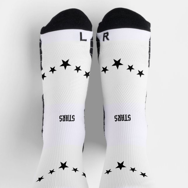 Chaussette Image cinq étoiles Texte étoiles Imprimé Stylé Sup (Haut)