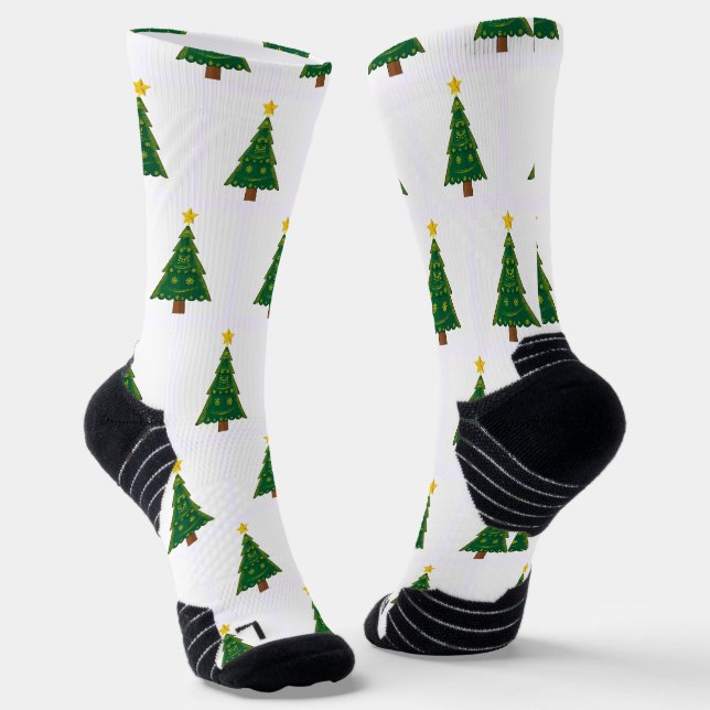 Chaussette image de sapin de Noël Athlétisme Haut de Gamme (Angulaire)