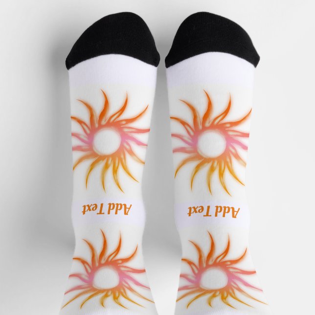 Chaussette Image de soleil Ajouter un texte imprimé charmant  (Haut)
