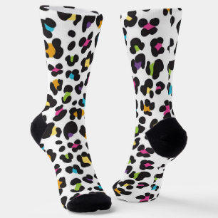 Chaussette Impression d'animal léopard guépard arc-en-ciel co