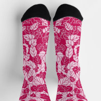 Impression de feuille japonaise, Fuchsia et rose c