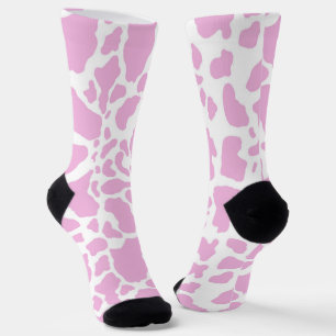 Chaussette Impression de vache rose