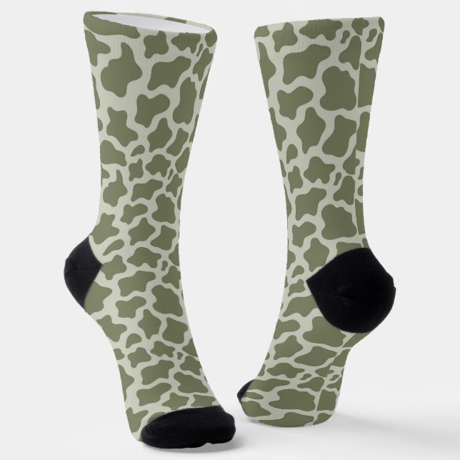 Chaussette Impression de vache verte Sage (Angulaire)