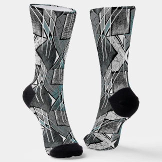 Chaussette Impression géométrique gris clair.