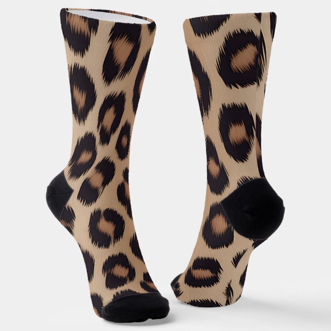 Chaussette Imprimé Animal Classique Léopard Brun Guépard (Angulaire)