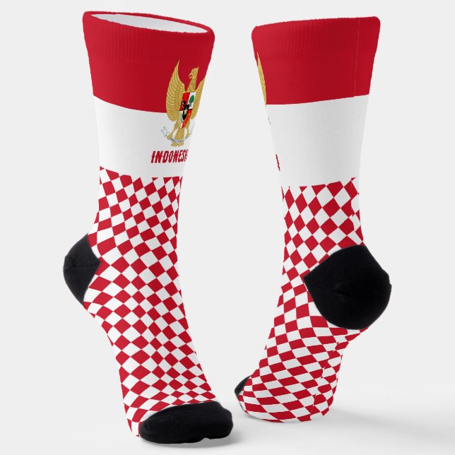Chaussette Indonésie Chaussettes, drapeau indonésien mode / s (Angulaire)