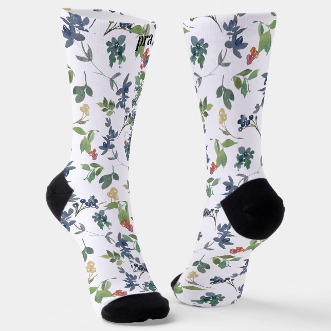Chaussette Initiales personnalisées Multicolor Rouge violet v (Angulaire)