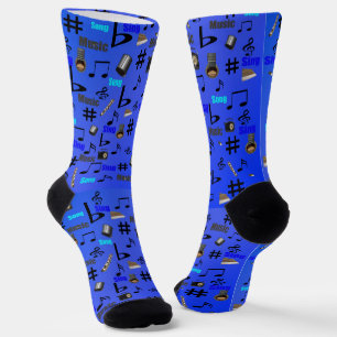 Chaussette Instrument de musique bleu, Chaussettes d'équipage