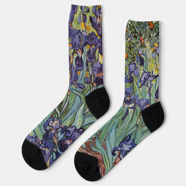 Chaussette Iris de Van Gogh Peinture Impressionniste (Gauche)