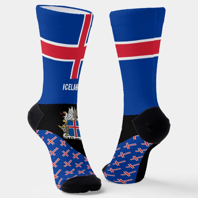 Chaussette Islande, mode, drapeau islandais, patriotique (Angulaire)
