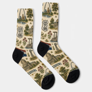 Chaussette Itinéraire Missouri 66 St Louis Art de voyage vint