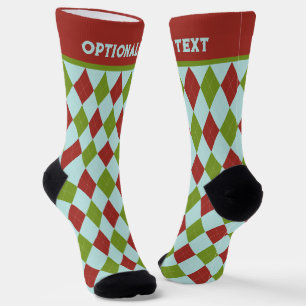 Chaussette Jacquard de Noël Stye en rouge et vert - votre tex