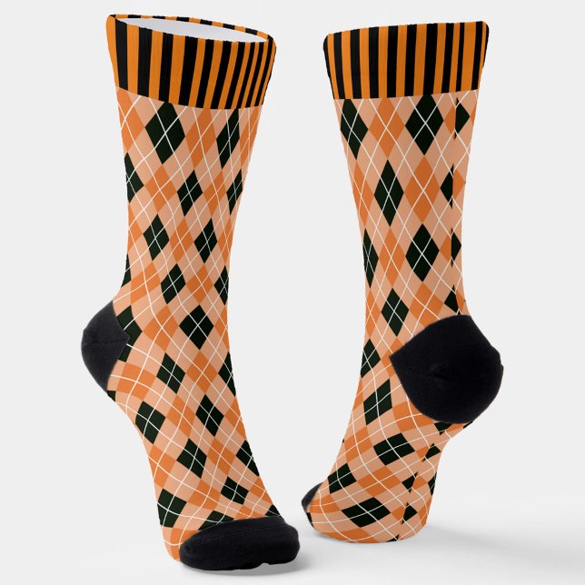 Chaussette Jacquard orange et noir avec chaussettes d'équipag (Créateur téléchargé)