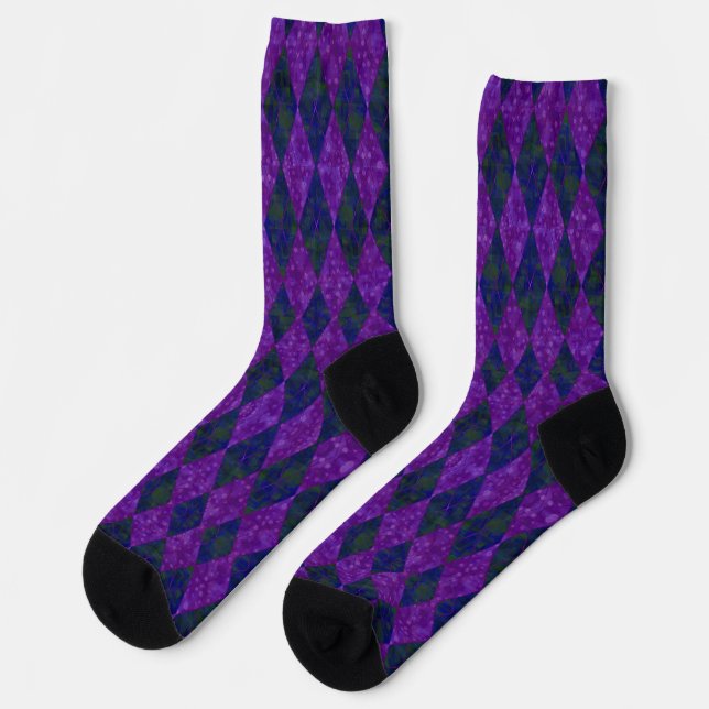 Chaussette Jacquard royal violet (Gauche)