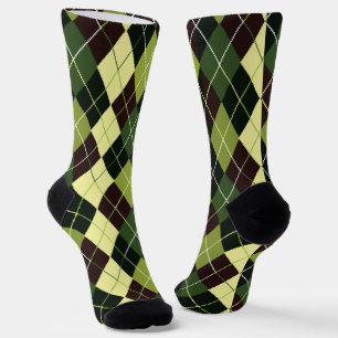 Chaussette Jacquard Vert Et Noir