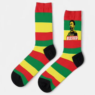 Chaussette Jah Rastafari Haile Selassie I HIM Jah Béni Chauss