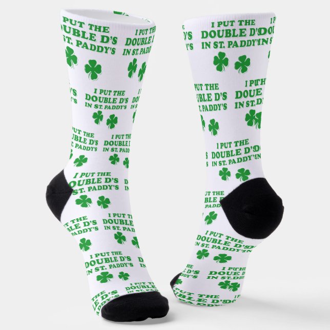 Chaussette J'ai mis le Double D's à St. Paddy's Day drôle (Angulaire)