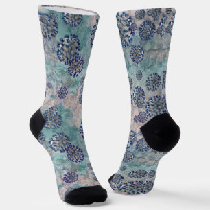 Chaussette J'ai survécu au virus abstrait bleu