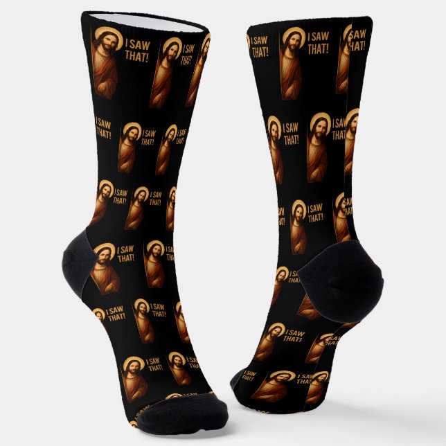 Chaussette J'Ai Vu Que Jésus Drôle Citation Chrétienne (Angulaire)