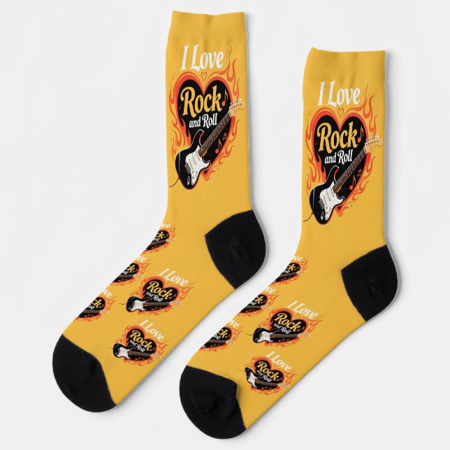Chaussette J'aime le Rock & Roll, Guitare électrique (Gauche)