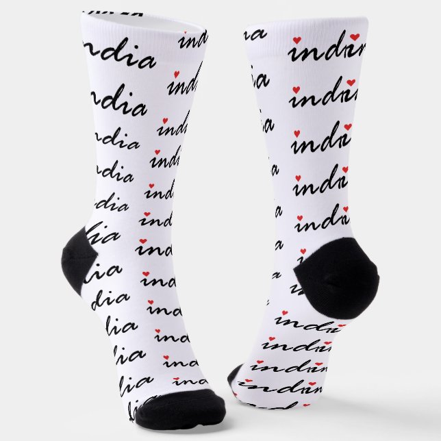 Chaussette J'aime l'Inde (Angulaire)
