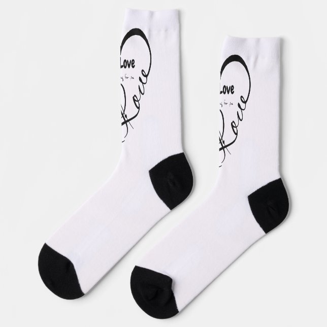 Chaussette J'aime mon amour 🖤: Toujours en train de tomber a (Gauche)