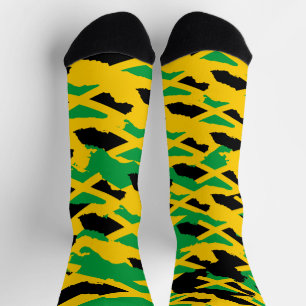 Chaussette Jamaica Flag Modern Art Rasta Roots Camo Socks