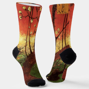 Chaussette Japonisme : arbre de prunier en fleurs par Vincent