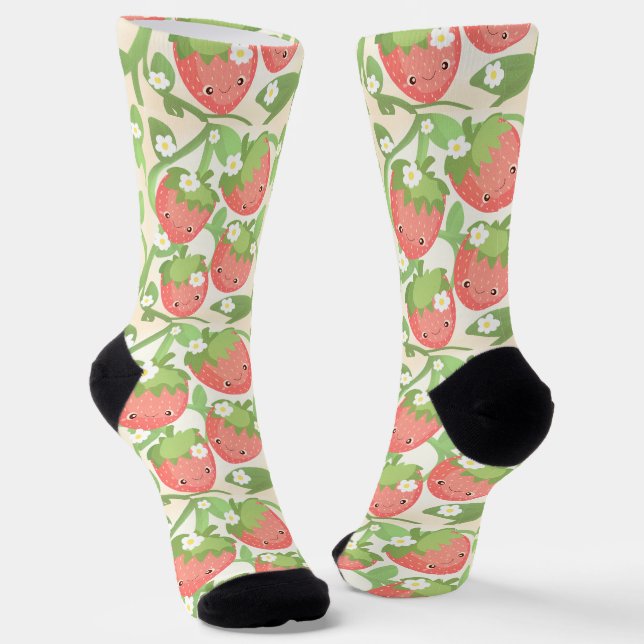 Chaussette Jardin de fraises mignon  (Angulaire)