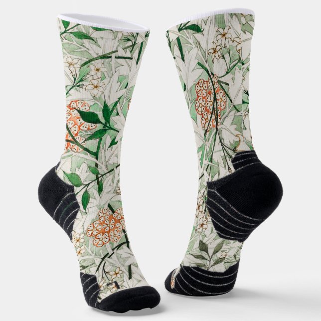 Chaussette Jardin de jasmin de William Morris Fleur Classique (Angulaire)