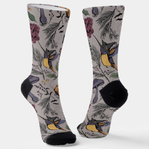 Chaussette Jardin des colibris de Taupe Éffrayant Halloween