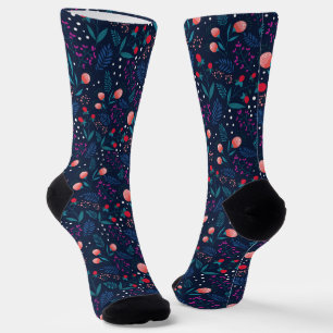 Chaussette Jardin Rustique Midnight Blue Spring Flowers