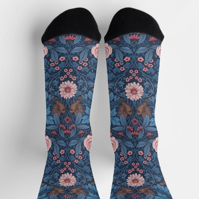 Chaussette Jardin sauvage en bleu (Haut)