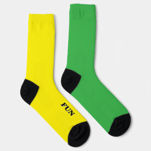 Chaussette Jaune Vert Uni Couleur Amusante et Lumineuse