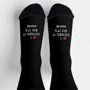 Chaussette JE L'AI AIMÉ DONC C'EST LA MIENNE avec un baiser