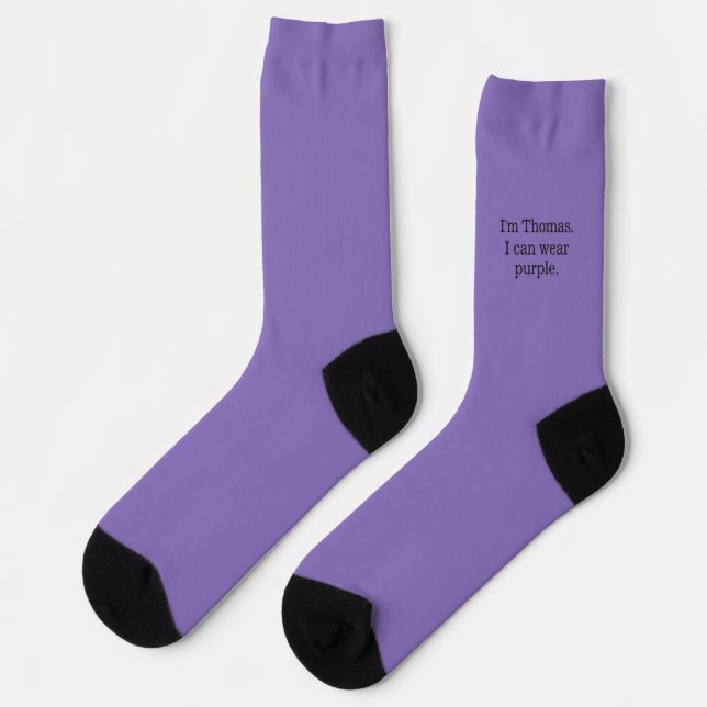 Chaussette Je m'appelle [Name], je peux porter du violet (Gauche)