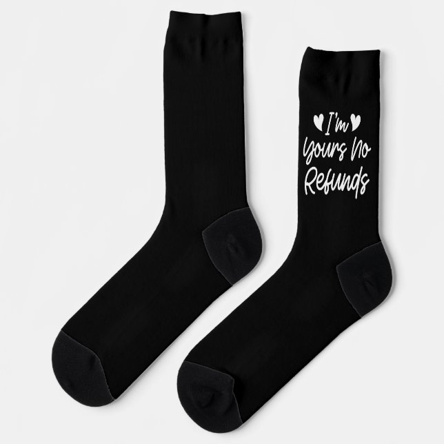 Chaussette Je suis à vous Aucun remboursement Valentines Day  (Gauche)