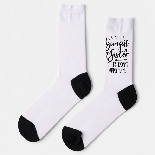 Chaussette Je suis La Plus Jeune Soeur Anniversaire Stepsoeur (Gauche)