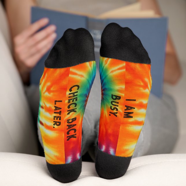 Chaussette Je Suis Occupé Tie Dye (Fond)