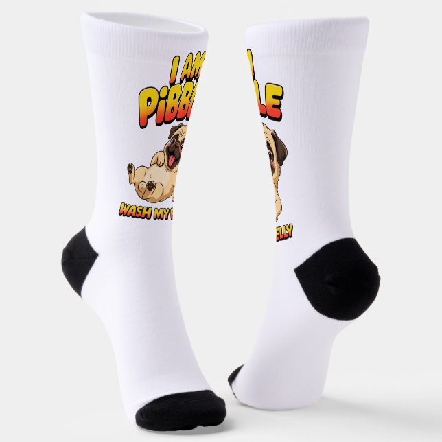Chaussette Je Suis Pibble Lave Mon Ventre (Angulaire)