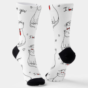 Chaussette Je T'Aime Mignonnes Kitties