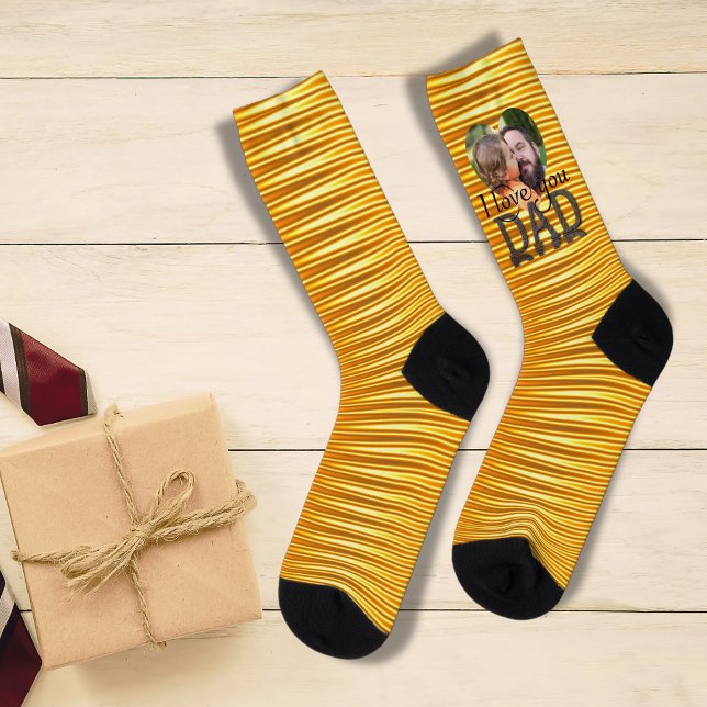 Chaussette Je t'aime papa photo chaussettes lumineuses (Créateur téléchargé)