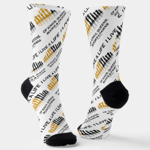 Chaussette Je Vis Une Vie De Rois, Reines, Rooks & Pions