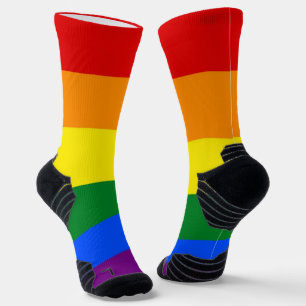 Chaussette Jeu d'équipage sportif avec drapeau arc-en-ciel