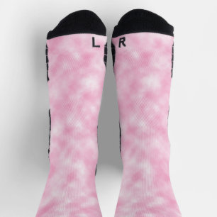 Chaussette Joli Abstrait Motif de nuages rose et blanc