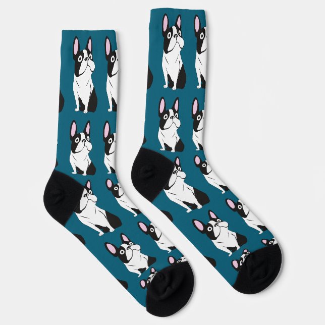 Chaussette Joli chiot, bleu foncé moyen (Droite)