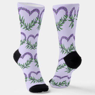Chaussette Joli cœur floral lavande