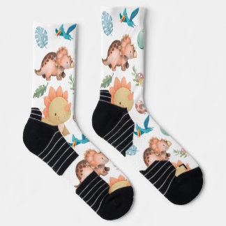 Chaussette Joli Dinosaure Vert